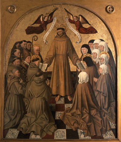 Saint François donnant la règle à ses disciples, panneau du Pala di Rocca - Niccolo Antonio Colantonio